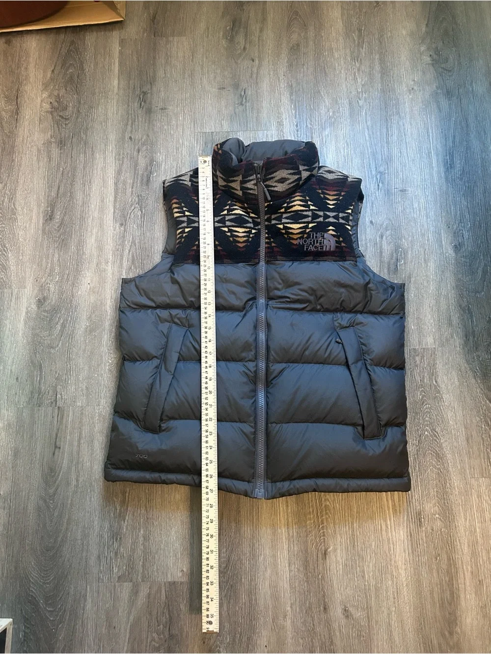 The North Face Vest Mens Large Gray Pendleton Wool Down Puffer 700 Fill